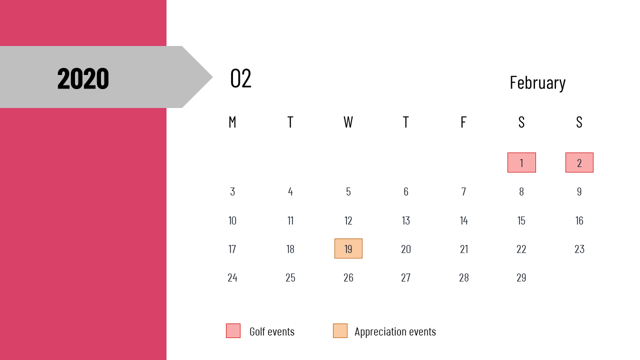 Download Unlimited PowerPoint Calendar Template-February